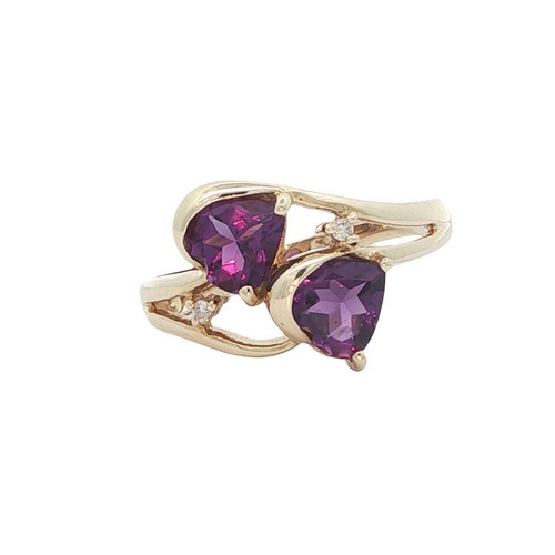 9ct gold amethyst heart - amethyst,
