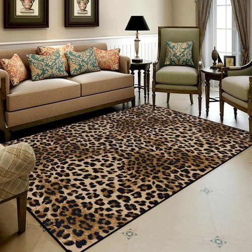 Leopard rug 5x7 washable - leopard,