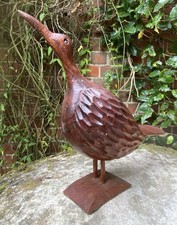 Vintage Good Mounted Hand Carved Wooden Crane Bird Decoy Art Statue Mascot