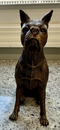 Iron bronze dog statue - dog,