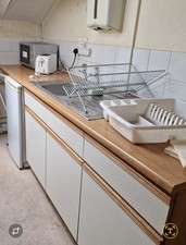 Kitchen cupboards & Sink Taps & LG FRIDGE & Cookworks microwave & Toaster