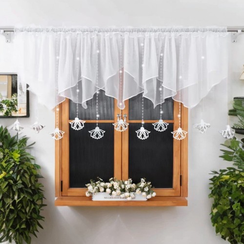 White voile window valance - window,