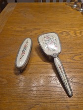 Beautiful Vintage Hand Embroidered Hair Clothes Brushes Brush