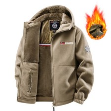Men Fleece Jacket Outdoor Warm Thick Norway Ski Mountain Coat Hooded Zip Jacket✨