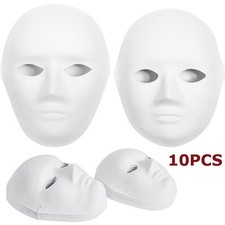 10 Pcs DIY White Paper Masks