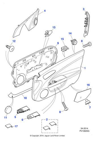 Jaguar genuine c2p15971 door - genuine,