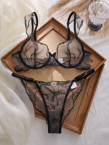Piece ladies black sheer - 2,