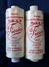 2x 20 Gram Spools Fresia Junior 40/2  Cream Linen Thread Lace Making