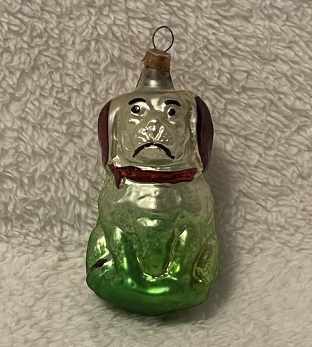 Antique green glass sitting - antique,
