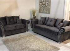 Maryland - 3&2 Seater Sofas | Scatter Back | Steel Plush | Brand New 