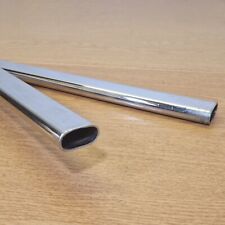 Steel Tube Chromed Oval 16 x 31.5mm x 420mm Length 1.5mm Thick Wall  PACK OF 2