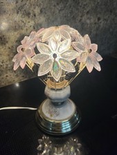 VTG Retro Sputnik Pink Six Flower Head Touch Me Light Bedside Lamp Brass Effect