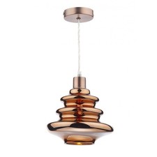 Där Lighting Single Light Copper Glass Finish Ceiling Pendant Light