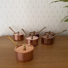French Copper Saucepans Set of