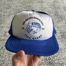 Vintage 90s Fisherman Trucker Snapback Cap- ADJUSTABLE