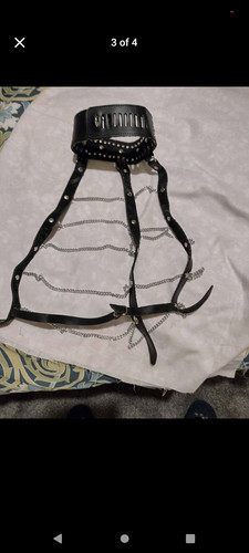 Vintage leather and chain