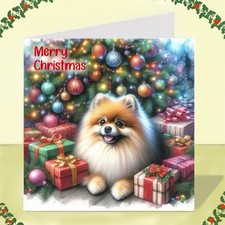 Pomeranian Dog Christmas Card