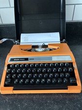 Silver Reed 200 Vintage 70’s retro Portable Typewriter Orange with Case 