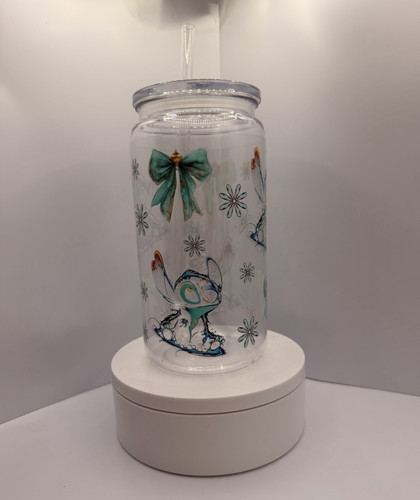 Stitch floral clear tumbler - floral,