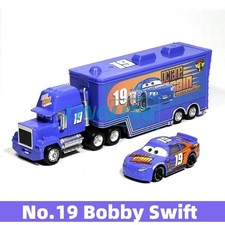 Disney Pixar Cars No.19 Bobby Swift Hauler Truck Die-cast Model Toy Cars Gifts