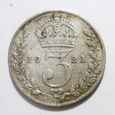 3d 1921 GEORGE V COIN 500 SILVER THREE PENCE THREEPENNY PIECE