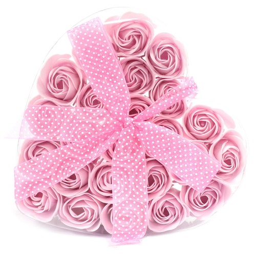 Pink rose soap flowers - 24,