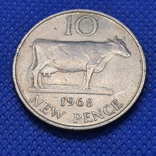 1968 guernsey pence coin - 10,