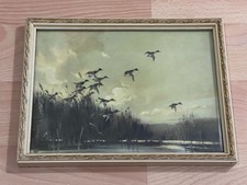 Vintage, 1950’s, Vernon Ward Framed Picture. 22 x 16,5cm. Mallard Breaking Cover