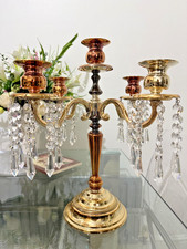 Rare Wedgwood Marchesa 28 Crystal Droplets Four Arm Five Candle Stick Candelabra