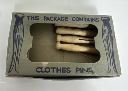 Vintage hardwood clothes pins - vintage,