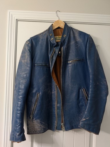 Men leather cafe racer - leather,