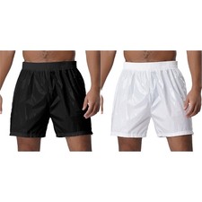 Mens Elastic Waistband Shorts Sparkly Dance Hot Pants Club Wear Beach Cover Up