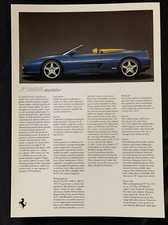 VINTAGE FERRARI BROCHURE F 355 SPIDER ITALY DEALER FLYER SPECIFICATION SHEET CAR