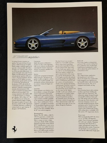 Vintage ferrari brochure 355 - vintage,