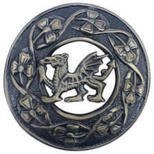 Welsh Dragon Fly Plaid Brooch