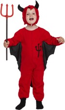 Red Devil Halloween Fancy Dress Up Costume Child Kids Toddler To Fit Age 2-4 yrs