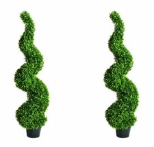 Large Artificial Spiral Boxwood Buxus Tower Plant Twist Topiary Potted Tree