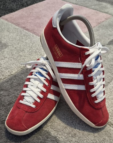 Mens adidas gazelle red white - adidas, red/white