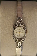 1950s Manual Talbot Marcasite Watch  1/20 10K White Gold Kreisler Band, Untested