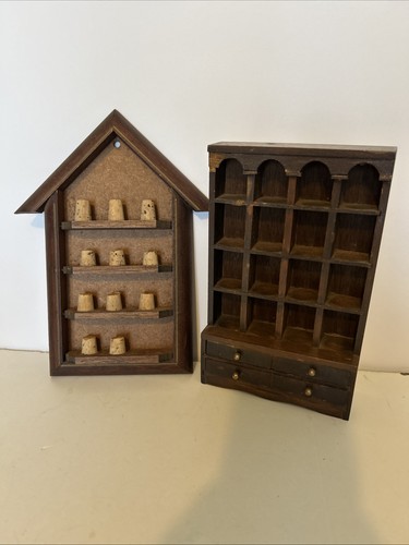 Wooden thimble display - wooden, stand