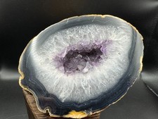 Crystal Geode Black Agate Specimen Quartz Gemstone Natural HQ Druzy Large 4020