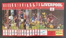 LIVERPOOL 1990/1991 Season - Complete set of home football programmes