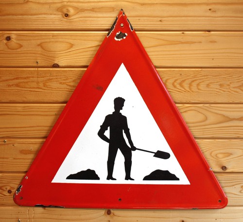 Vintage 66cm belgian - road, sign