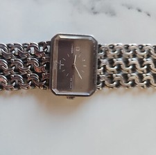 OMEGA DE VILL Ref.8272 Cal.625 Silver 925 TV screen Cut glass Blue dial watch