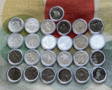50P COINS UNCIRCULATED ROYAL MINT BRITISH COIN HUNT VARIOUS CURRENCYS CAPSULES