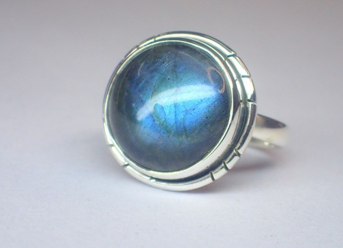 Blue labradorite ring - labradorite,