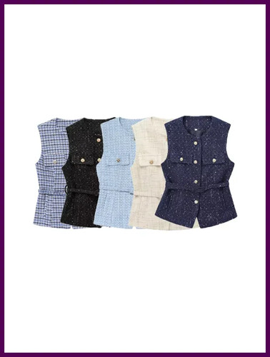 Women tweed waistcoat with - tweed,