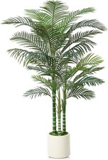 Artificial Areca Palm Tree 180cm Fake Plants, Large Fake Tropical Palm 