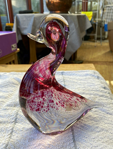 Cranberry clear glass 1970s - glass,