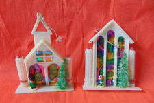 2 Vintage White Glittery